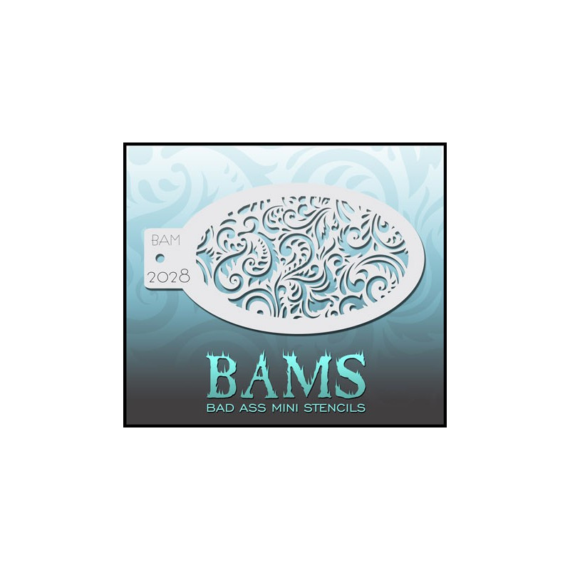 Schminken & Facepaint | Schminkschablone | BAM2028 | Grobe Fantasie Schnörkel