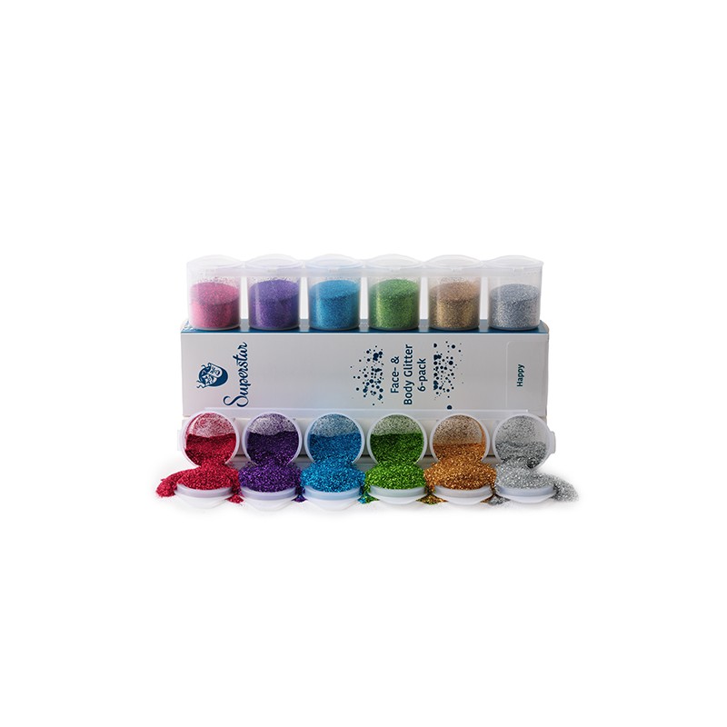 Glitters 6-pack - Happy
