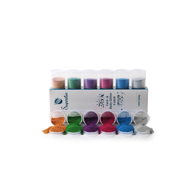 Cosmetic Glitters 6-pack - Laser