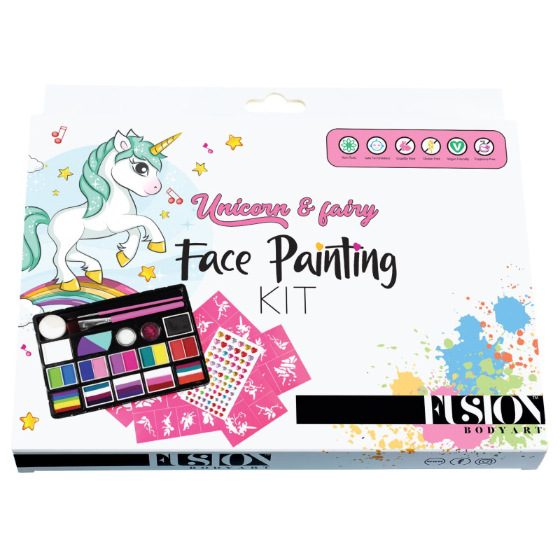 Fusion Body Art | Unicorn & Fairy Face Painting Kit | Schminkset | Starterspakket Schmink
