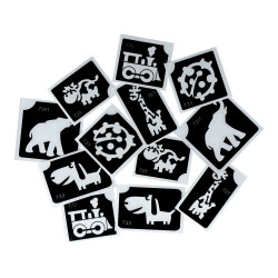 Superstar Glitzer-Tattoo-Set CUTE | 12 niedliche Schablonen