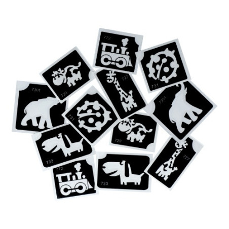 Superstar Glitzer-Tattoo-Set CUTE | 12 niedliche Schablonen