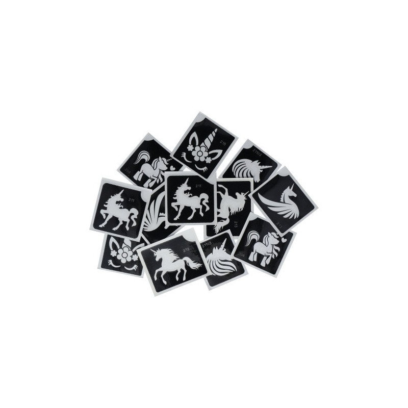 Superstar Glitzer-Tattoo-Set Unicorn | 12 niedliche Schablonen
