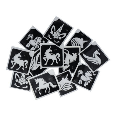 Superstar Glitzer-Tattoo-Set Unicorn | 12 niedliche Schablonen