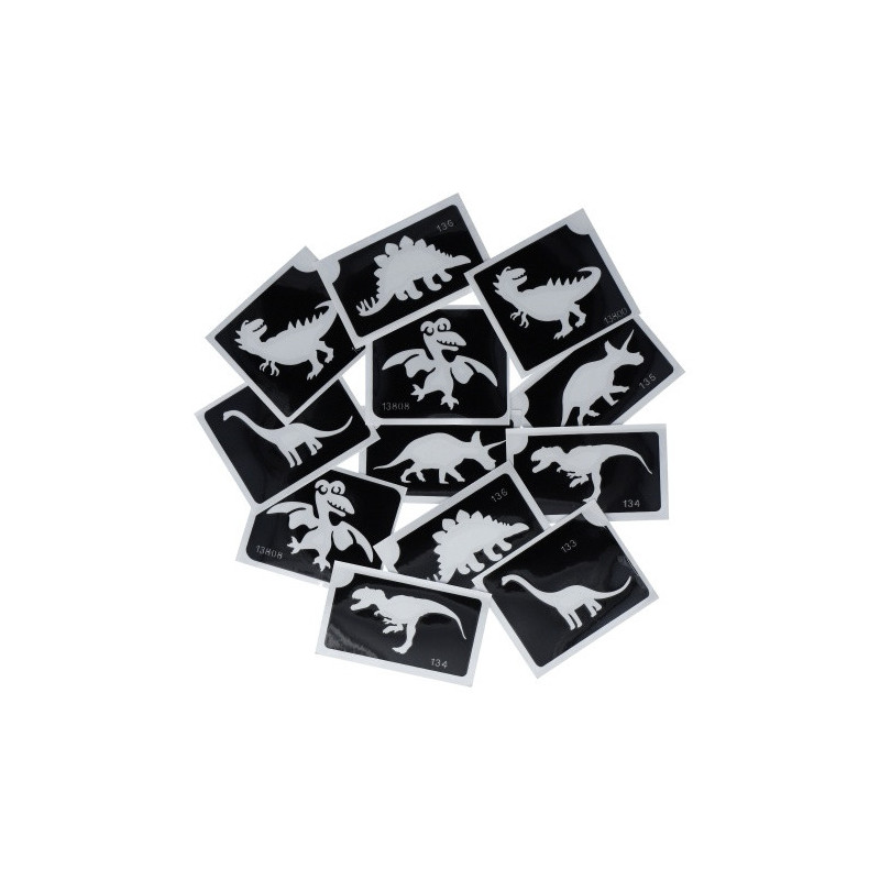 Superstar Glitzer-Tattoo-Set DINO| 12 niedliche Schablonen