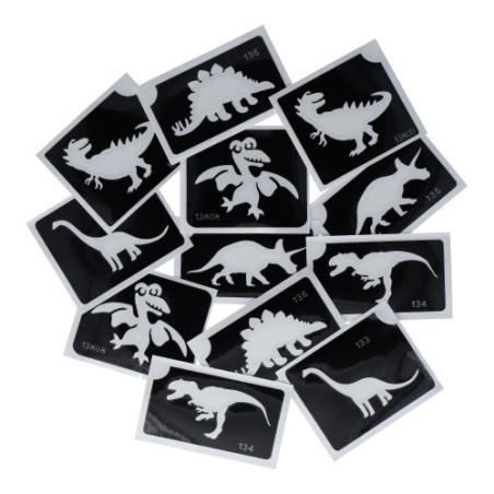 Superstar Glitzer-Tattoo-Set DINO| 12 niedliche Schablonen