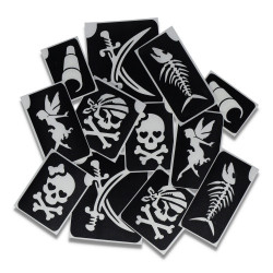 Superstar Glitzer-Tattoo-Set PIRATE | 12 niedliche Schablonen