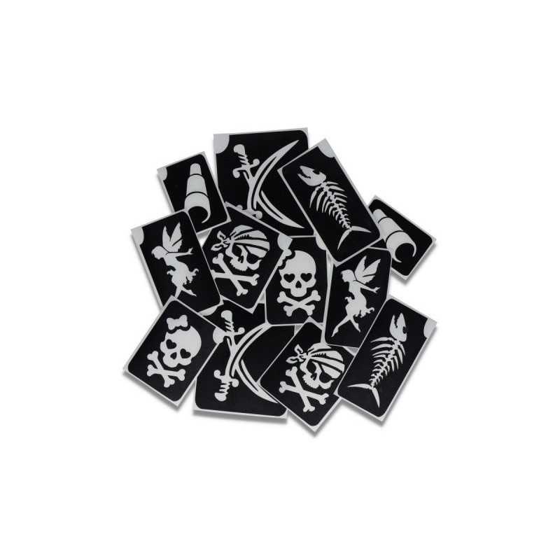 Superstar Glitzer-Tattoo-Set PIRATE | 12 niedliche Schablonen