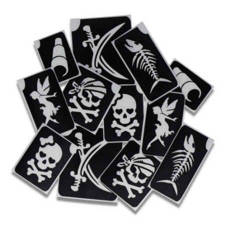 Superstar Glitzer-Tattoo-Set PIRATE | 12 niedliche Schablonen