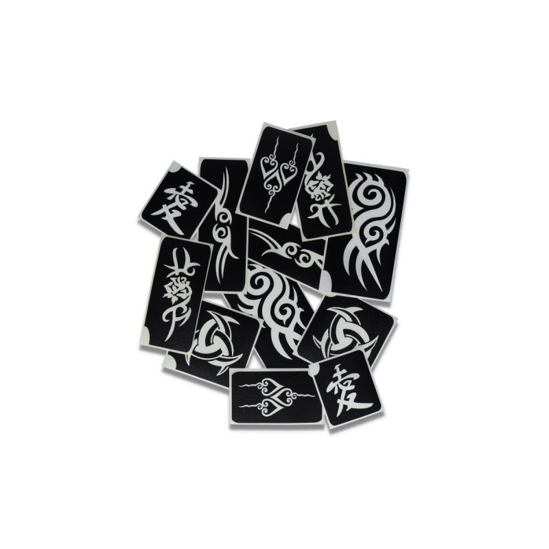 Superstar Glitzer-Tattoo-Set TRIBAL | 12 niedliche Schablonen