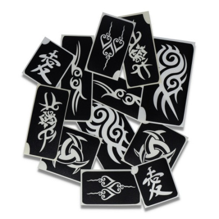 Superstar Glitzer-Tattoo-Set TRIBAL | 12 niedliche Schablonen