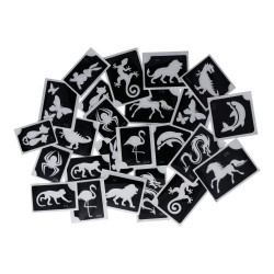 Superstar Glitzer-Tattoo-Set ANIMAL  XL | 24 niedliche Schablonen