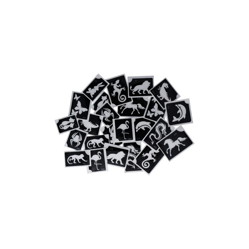 Superstar Glitzer-Tattoo-Set ANIMAL  XL | 24 niedliche Schablonen