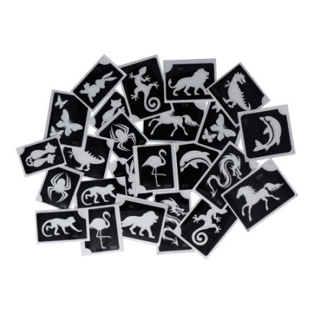 Superstar Glitzer-Tattoo-Set ANIMAL  XL | 24 niedliche Schablonen