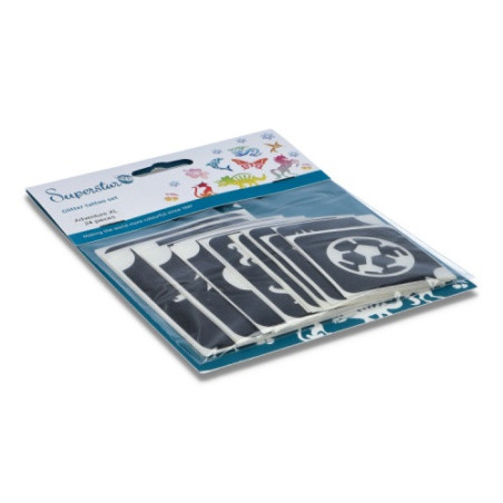 Superstar Glitzer-Tattoo-Set ADVENTURE | 24 niedliche Schablonen