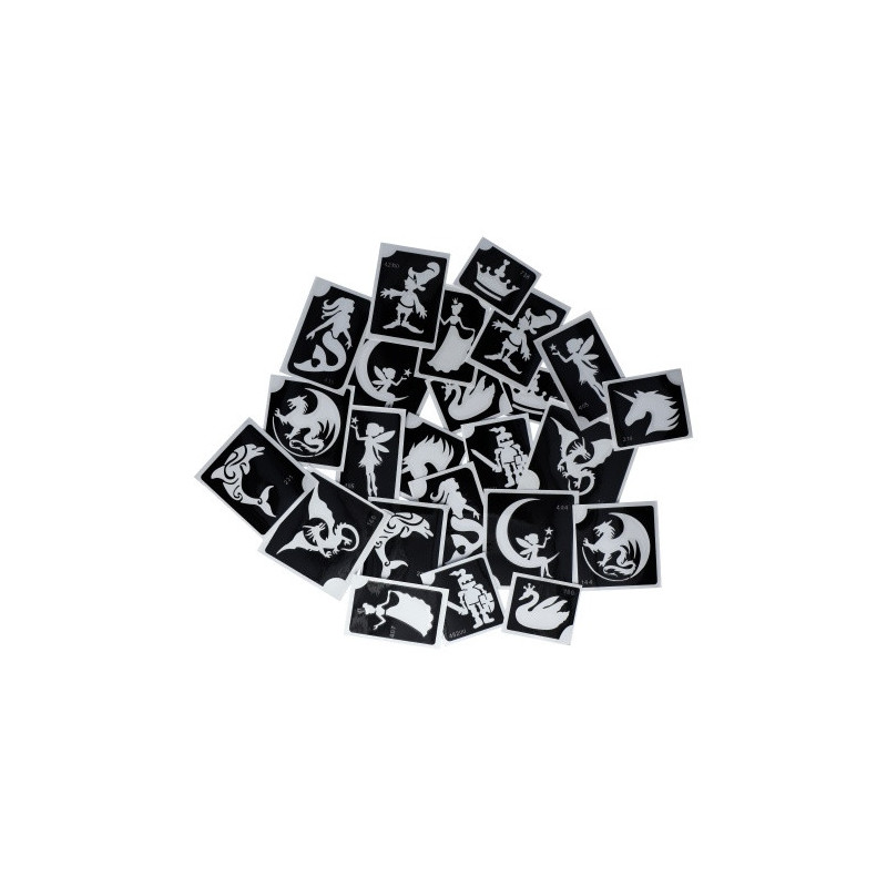 Superstar Glitzer-Tattoo-Set FANTASY FAIRYTALES | 24 niedliche Schablonen