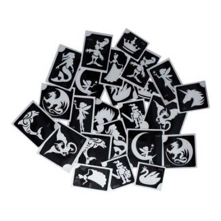 Superstar Glitzer-Tattoo-Set FANTASY FAIRYTALES | 24 niedliche Schablonen