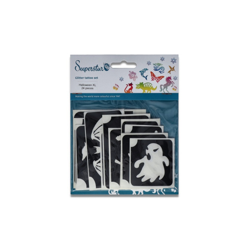 Superstar Glitzer-Tattoo-Set HALLOWEEN | 24 niedliche Schablonen