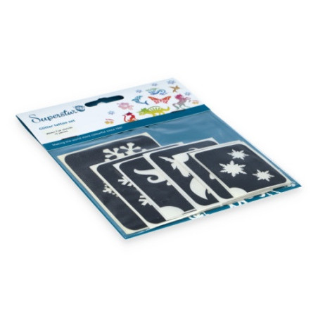 Superstar Glitzer-Tattoo-Set WINTER | 12 niedliche Schablonen