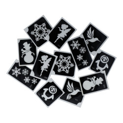 Superstar Glitzer-Tattoo-Set WINTER | 12 niedliche Schablonen
