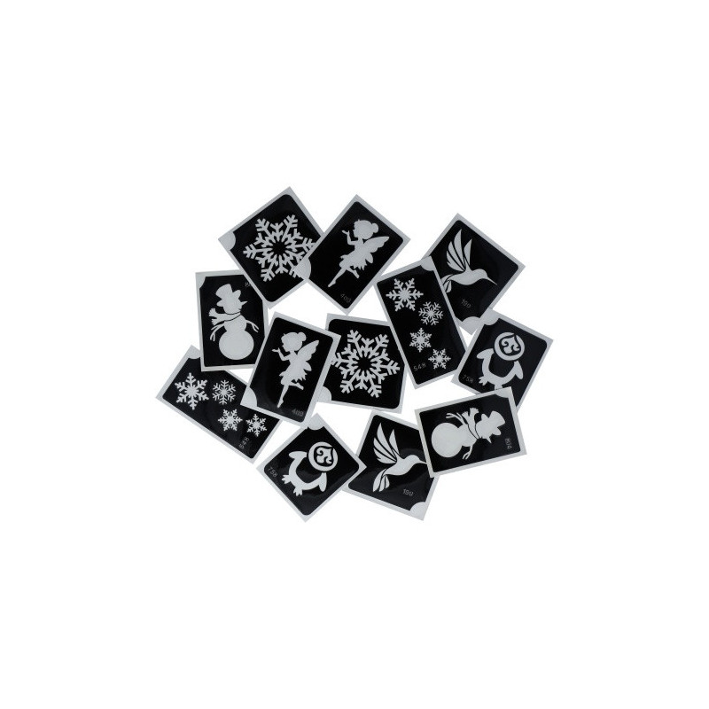 Superstar Glitzer-Tattoo-Set WINTER | 12 niedliche Schablonen