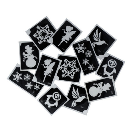Superstar Glitzer-Tattoo-Set WINTER | 12 niedliche Schablonen