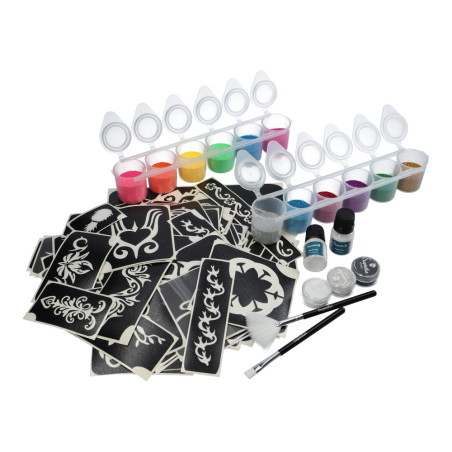 Glittertattoo Set Big Festival PRO | Komplettes Glittertattoo Set