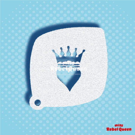 Heart with Crown -  Queensday Facepaintstencil