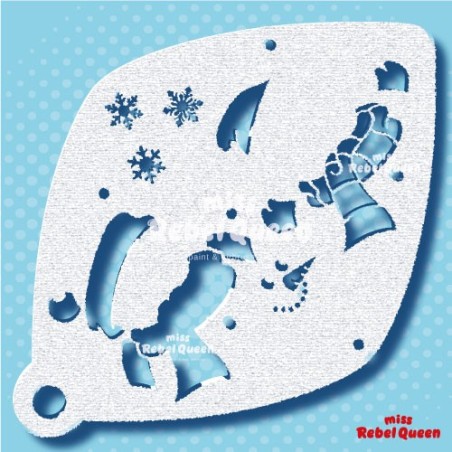 Schminken & Facepainting | MRQ Schminkschablone | Let it Snow Man 3 Schritte