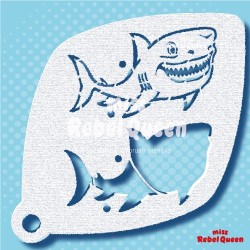 MRQ Stencils |Schminksjabloon Sharkey Shark 2steps