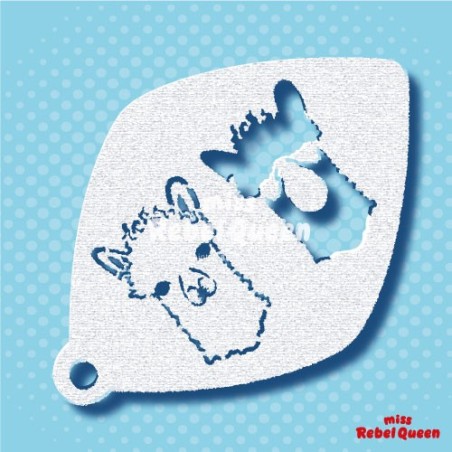 Schminken & Facepainting | MRQ Schminkschablone | Alpaka Lama