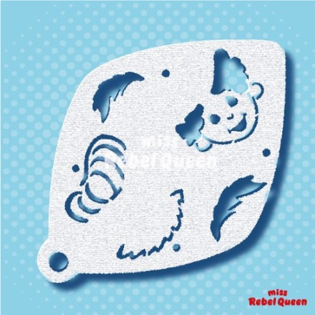 Schminken & Facepainting | MRQ Schminkschablone | Piet mit Mütze 2 Schritte