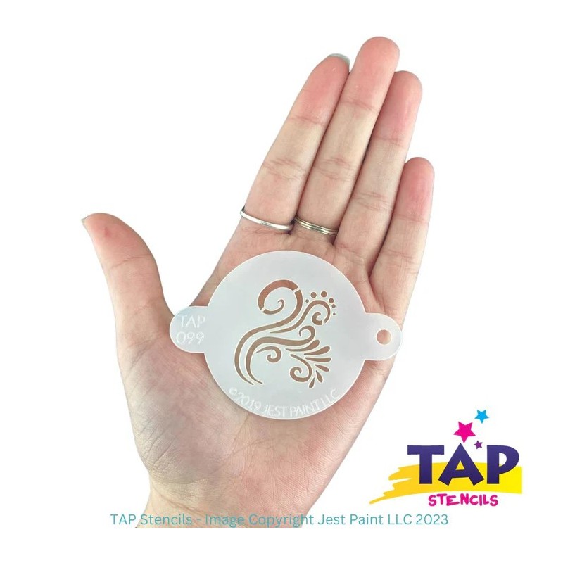 TAP Schmink Schablone | Face Painting & Airbrush | TAP Schminkschjablone |  - Swirl Detail 099
