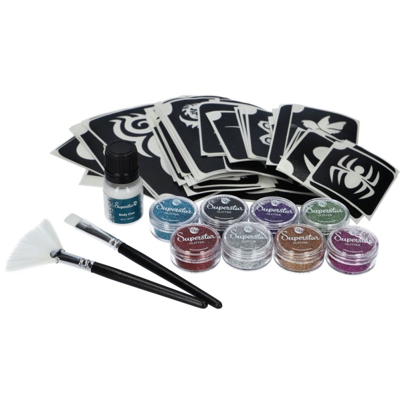 Glittertattoo Set Big Party | Komplettes Glittertattoo Set