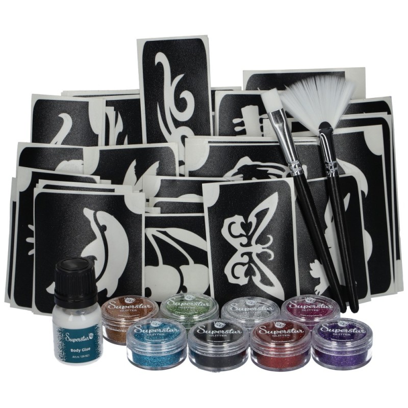 Glittertattoo Set Big Party | Komplettes Glittertattoo Set