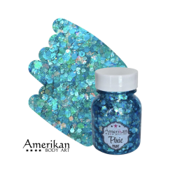 Pixie Paint Glittergel | Blue Monday 30gr. | | Für Haut & Haar | Festivalglitter