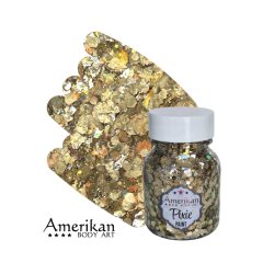 Pixie Paint Glittergel | Lucky Star Gold 30 gr | | Für Haut & Haar | Festivalglitter