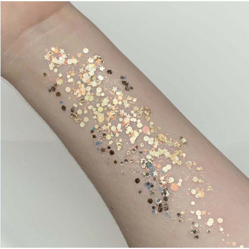 Pixie Paint Glittergel | Lucky Star Gold 30 gr | | Für Haut & Haar | Festivalglitter