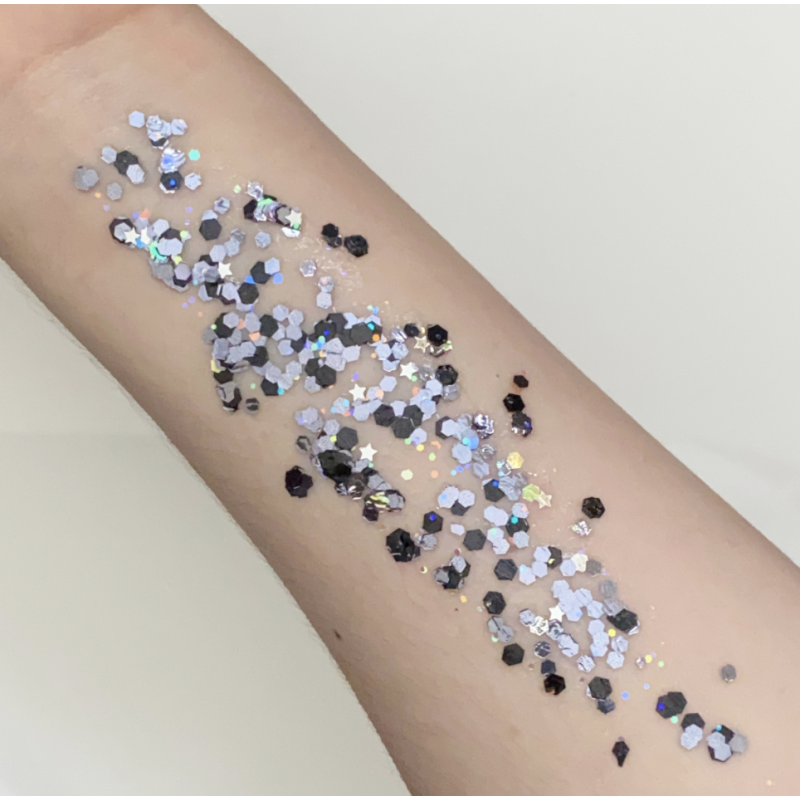 Pixie Paint Glittergel | Rockstar Grey 30gr. | | Für Haut & Haar | Festivalglitter