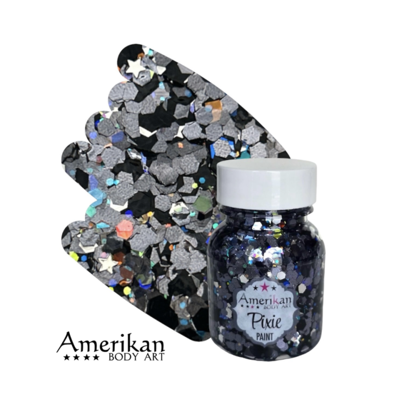 Pixie Paint Glittergel | Rockstar Grey 30gr. | | Für Haut & Haar | Festivalglitter