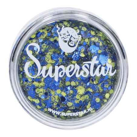 Superstar Cosmetic Glitter | Chunky Glitter Cream | Blue Yellow 10ml