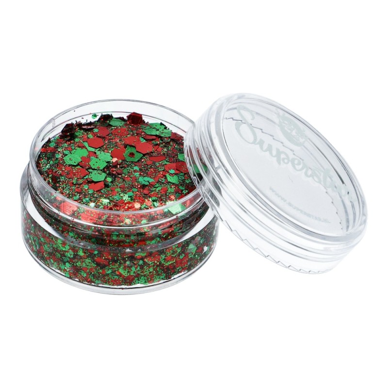 Superstar Cosmetic Glitter | Chunky Glitter Cream | Red Green Kraaiendonk 10ml