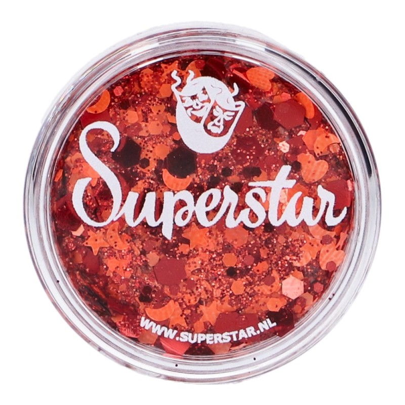 Superstar Cosmetic Glitter | Chunky Glitter Cream | Orange Red Kielegat 10ml