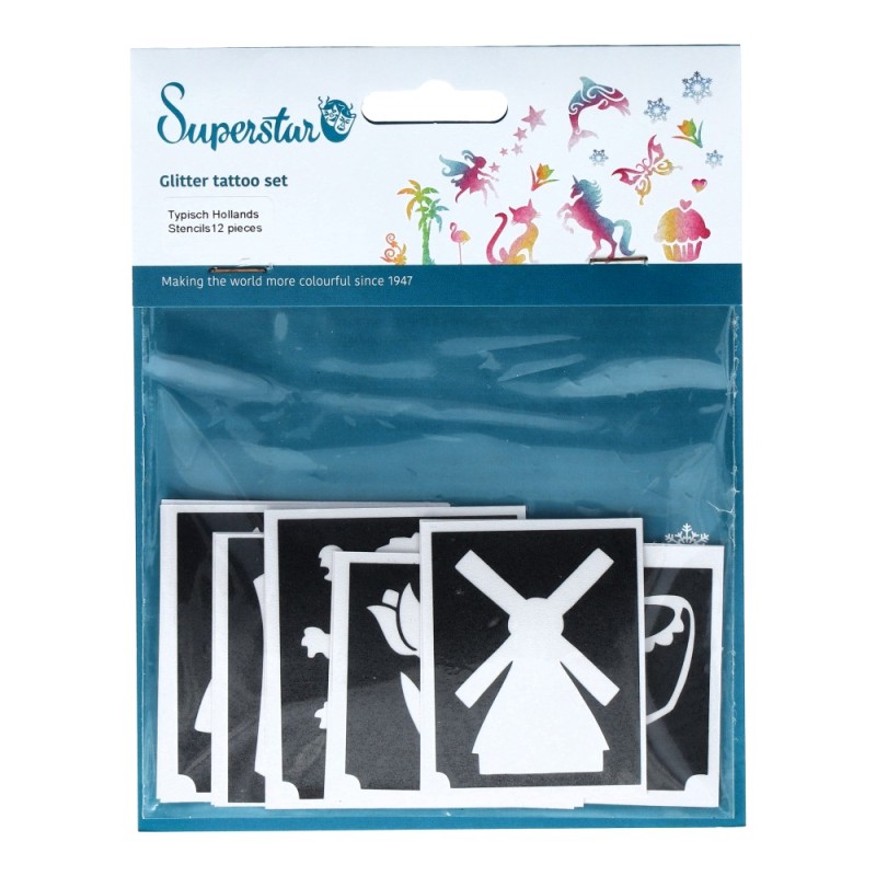 Superstar Glitzer-Tattoo-Set DINO| 12 niedliche Schablonen