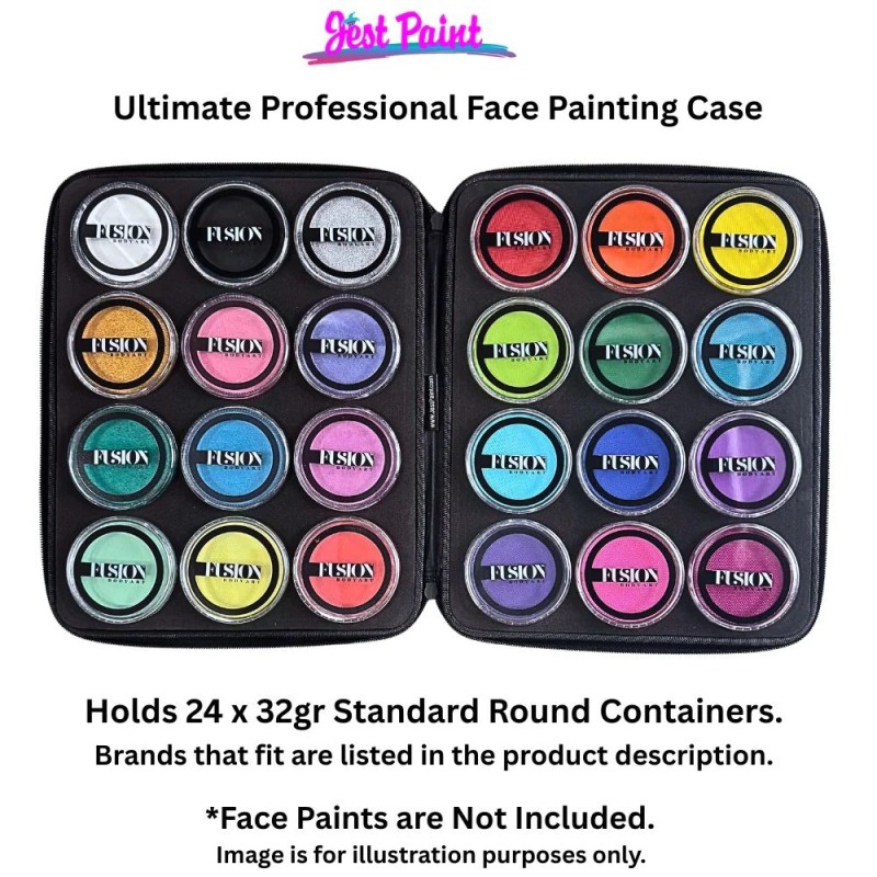 Jest Paint - Ultimate Professionelles Face Painting Case mit Zwei Herausnehmbaren Schaumstoff-Einsätzen